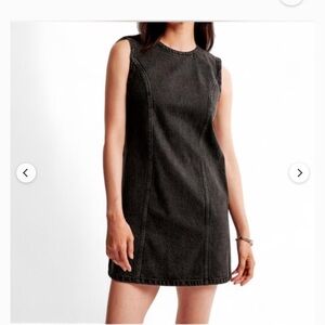 Abercrombie Black Denim Midi Dress